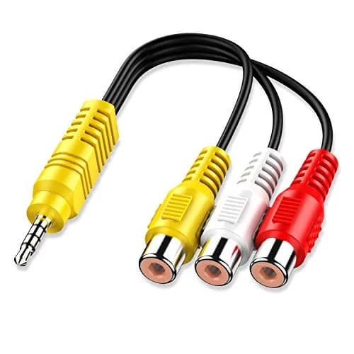 Adaptermvp 3.5mm to 3 RCA AV Cable 23cm (9in) for TCL TV Only | Composite Video & Stereo Audio Signal thumbnail 2