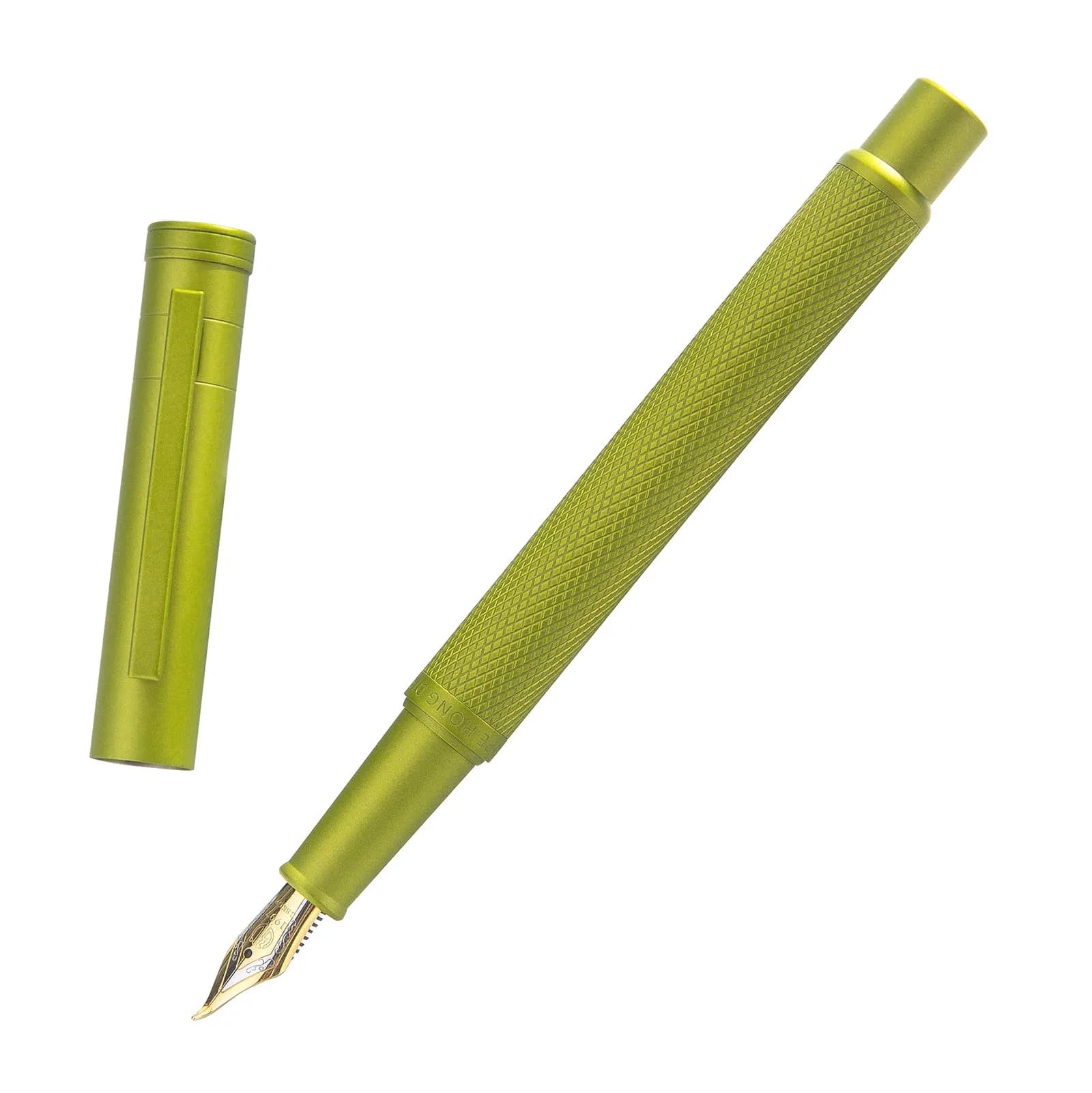 Asvine Mustard Yellow Forest Fountain Pen Bent Nib, Classic Design with Converter and Metal Pen Case | Smooth Ink Flow — Mustard Yellow