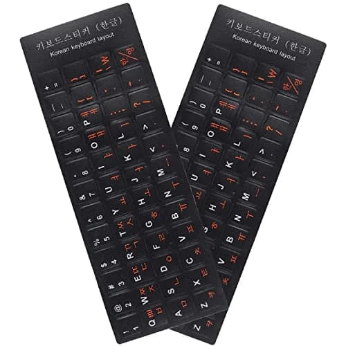 MUBUY-GOL 2 Pack Korean Keyboard Stickers 7.09" x 2.56" | Dual Language Vinyl Decals for Laptop & Desktop thumbnail 1