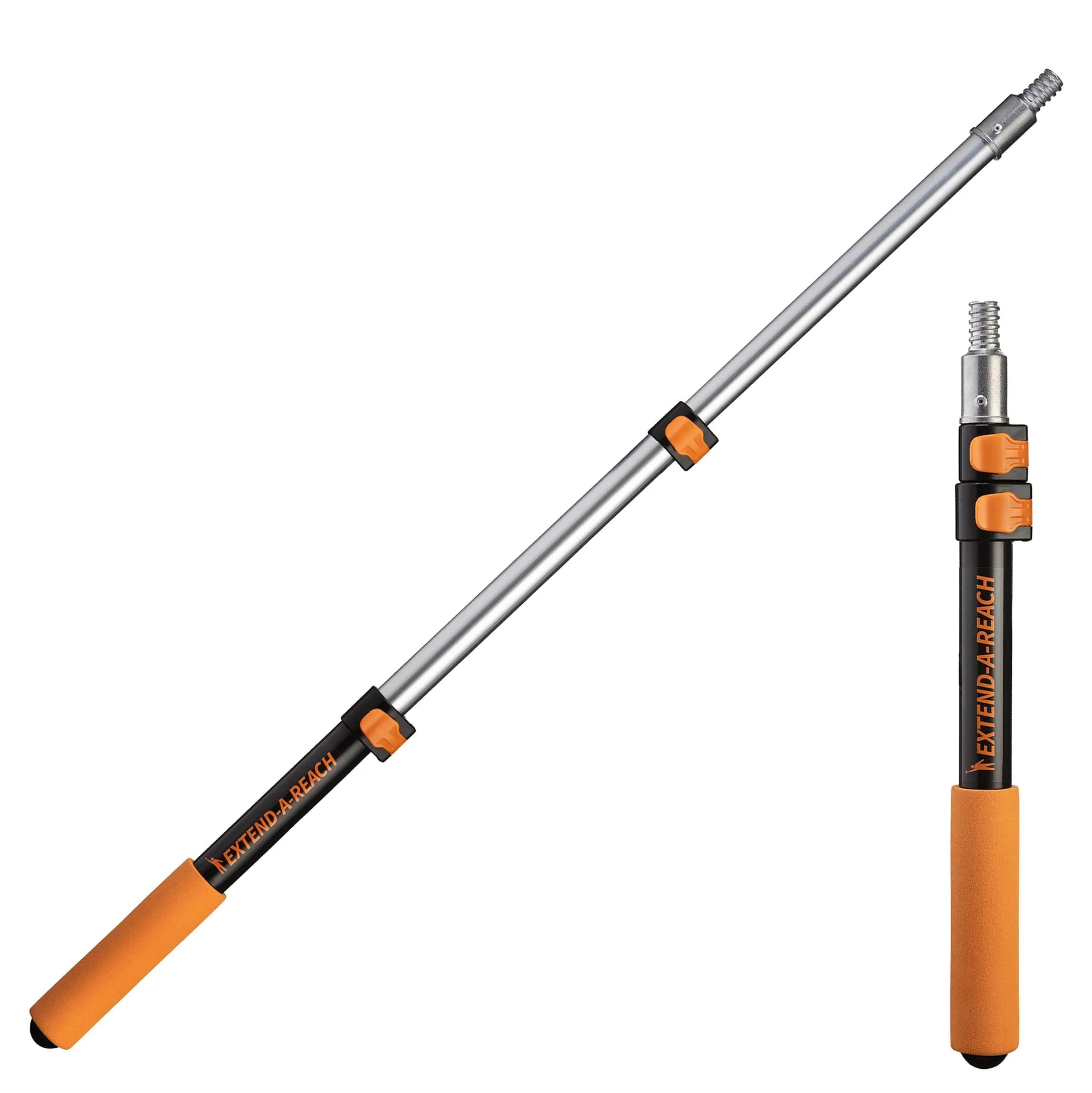 EXTEND-A-REACH 5-24 ft Telescopic Extension Pole | Multi-Purpose Aluminum Pole for Painting & Cleaning — Black and Orange