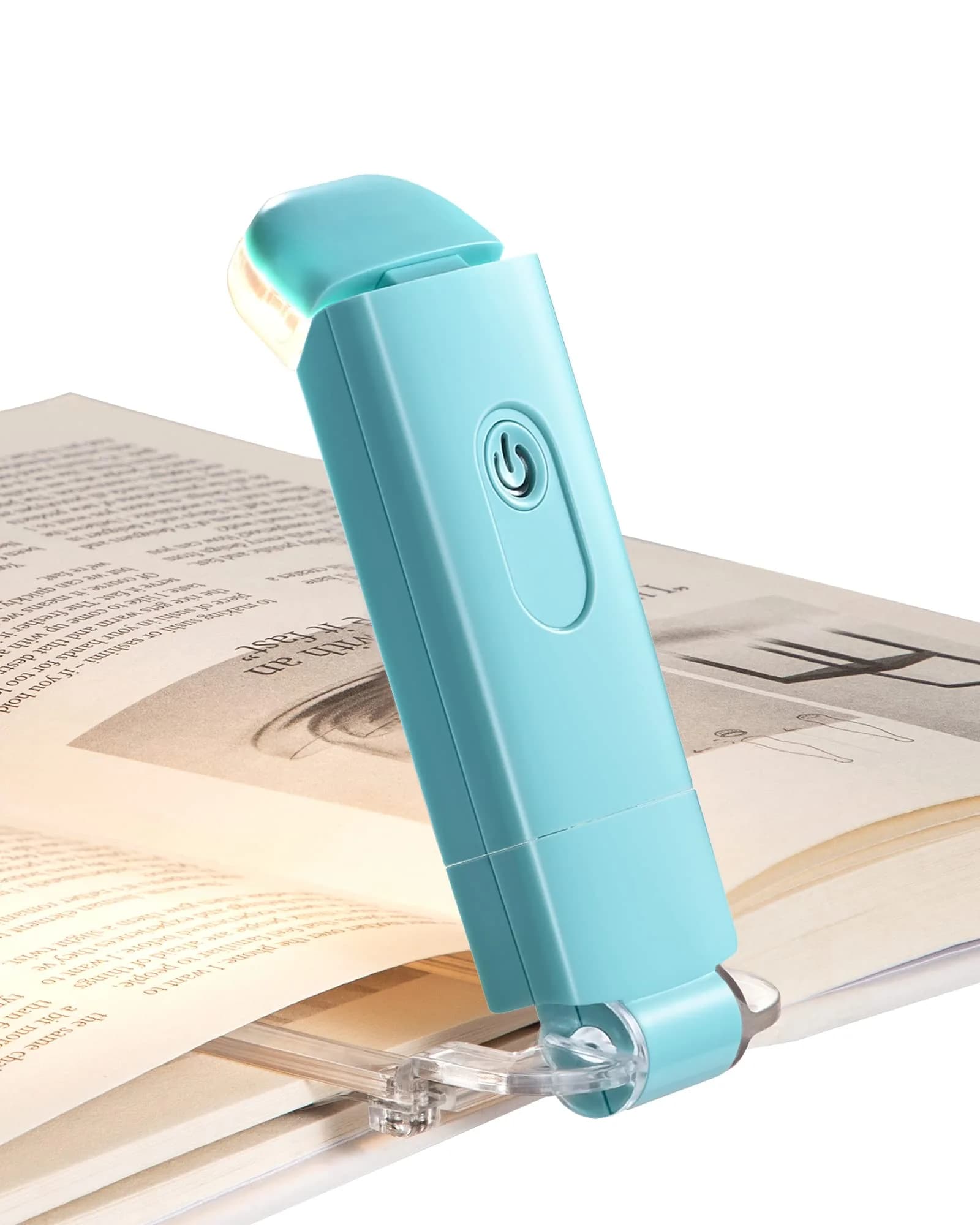 DEWENWILS USB Rechargeable Book Reading Light, LED Clip on Booklight Pink | Eye-Protecting, Portable, 8-Hour Battery — Blue
