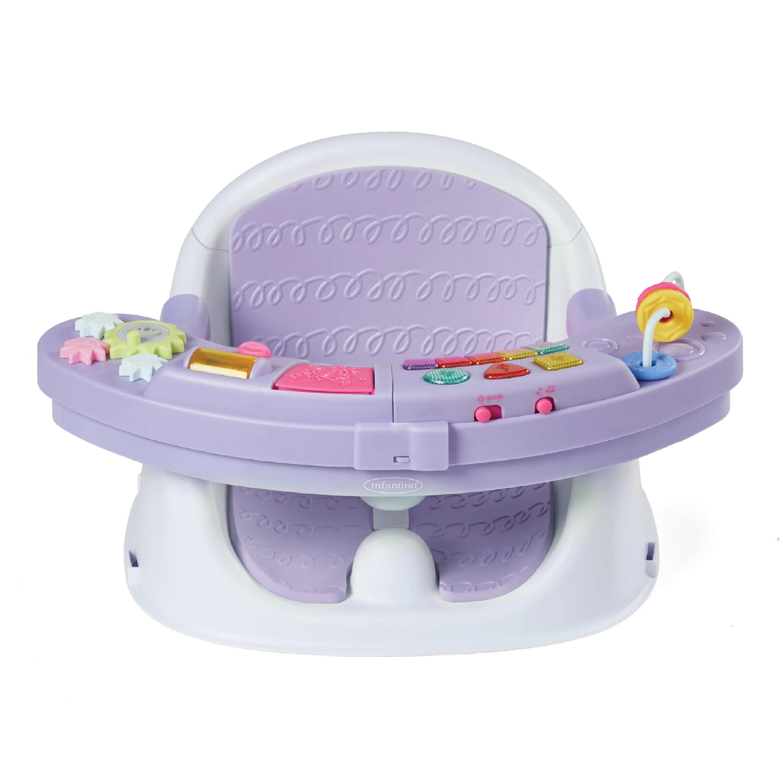 Infantino Music & Lights 3-in-1 Discovery Seat & Booster, Lavender | Converts from play to mealtime, supports 4 months to 4 years - main product image
