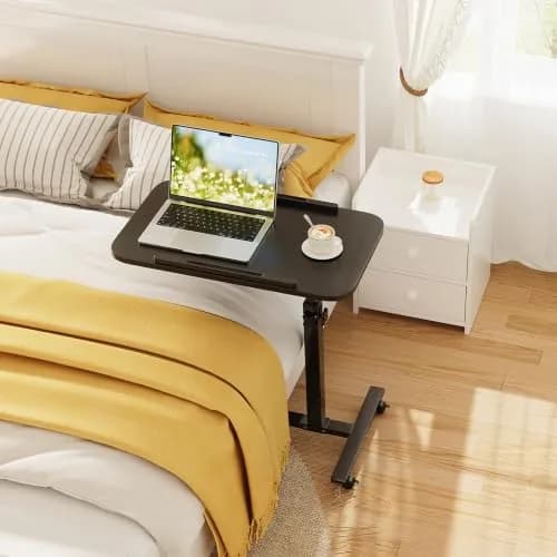 Furist Adjustable Overbed Table with Wheels | 92.7cm (36.5") Height, Tilting Surface thumbnail 3