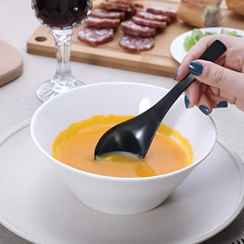 HIWARE Matte Black Heavy-Weight Soup Spoons, Stainless Steel, 17.5 cm (6.9 inches) - Set of 4 thumbnail 4
