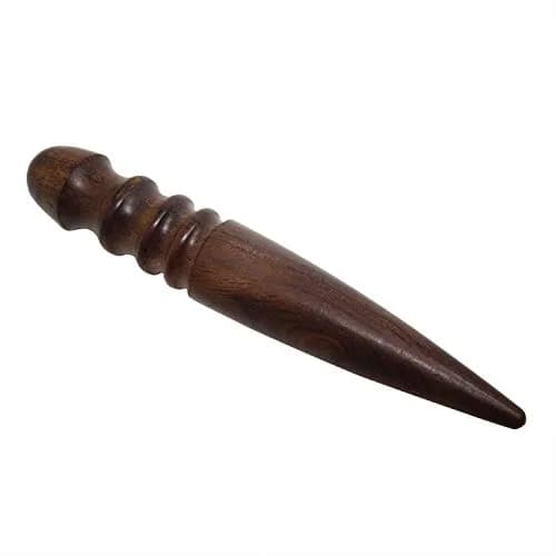 Honbay Ebony Wood Leather Edge Burnisher Tool for Leather Projects | 4 Grooves, Durable & Compact thumbnail 1
