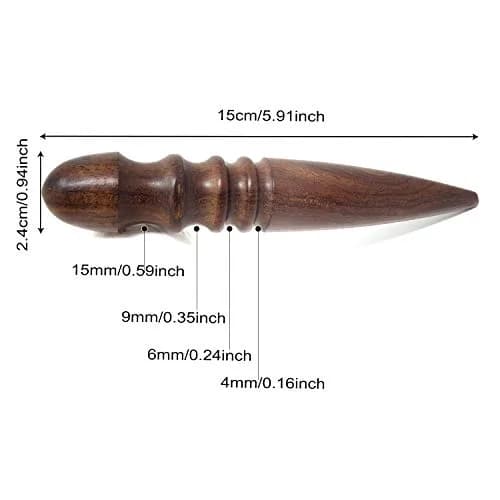 Honbay Ebony Wood Leather Edge Burnisher Tool for Leather Projects | 4 Grooves, Durable & Compact thumbnail 2