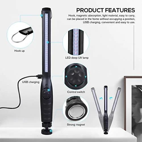 ESUEXO UV Light Sanitizer Portable Travel UV Light Sanitizer Wand 1 Count (Pack of 1) | Handheld UV Disinfection thumbnail 6