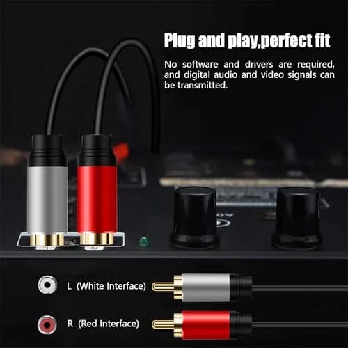 Tan QY 2RCA to 2RCA Audio Cable 12ft (3.66m) | Clear Stereo Signal Transmission thumbnail 6