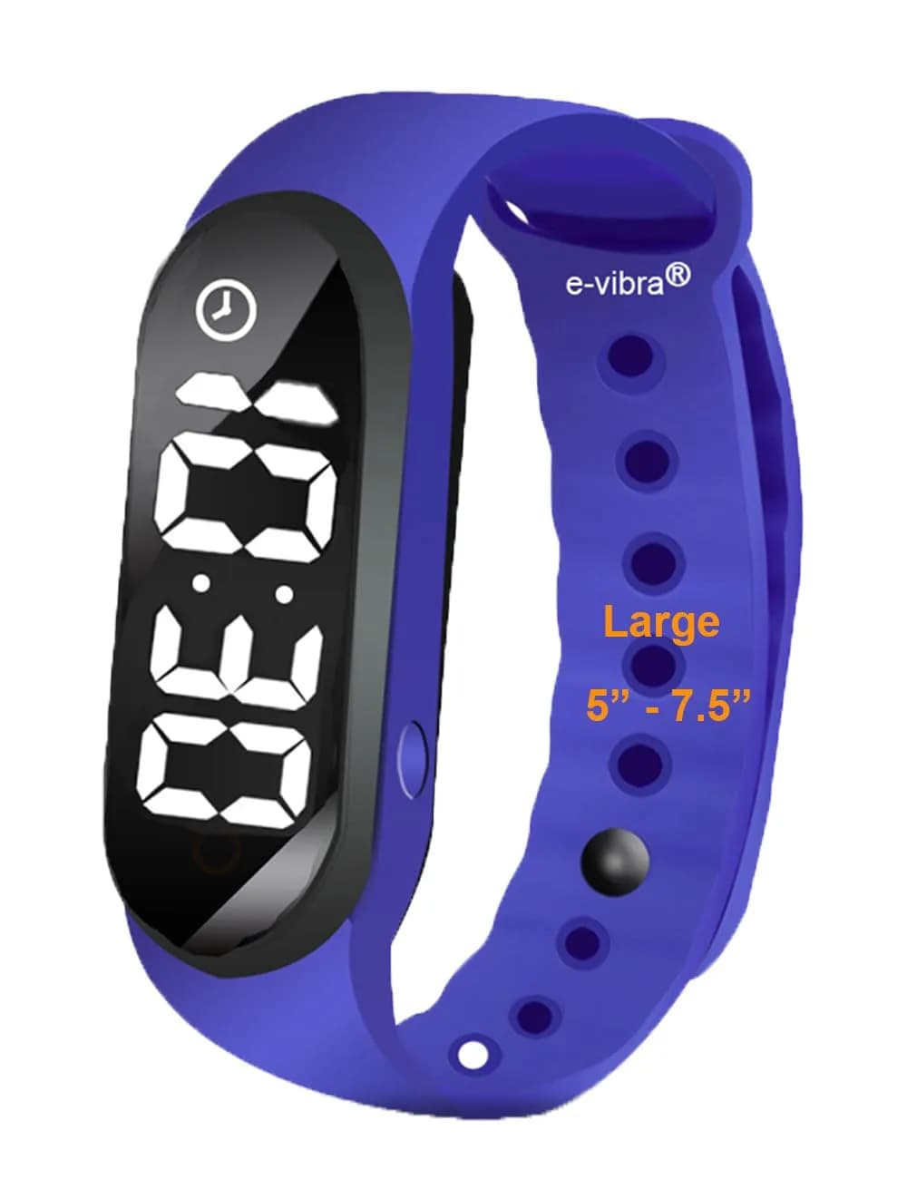 e-vibra Potty Training & Reminder Watch 4-7 Inch Silicone Strap Discreet Vibrating Alarm — Royal Blue