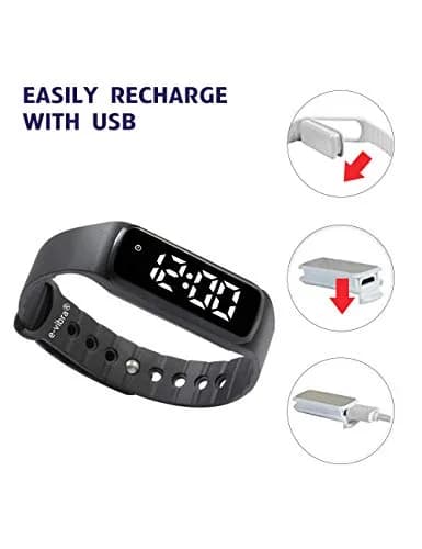 e-vibra 8 Alarm Vibrating Alarm Watch 12 Alarms Water-Resistant 18mm Silicone (Royal Blue) thumbnail 3