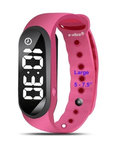 e-vibra Vibrating Alarm Watch for Potty Training & Reminders - 12 Alarms, Rechargeable, Hot Pink (Large), 10-17cm Wrist thumbnail 1