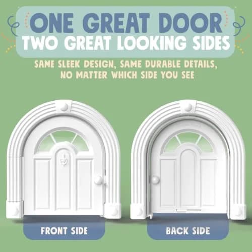 Purrfect Portal Meow Manor Cat Door Interior Door - Pure White, 8.25" (20.95 cm) High | No-Flap Design for Cats Up to 20 lbs (9.07 kg) thumbnail 5