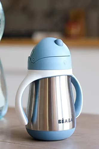 Béaba Stainless Steel Straw Sippy Cup, Insulated Toddler Cups Spill Proof with Removable Handles, 250ml (8.5 oz) | BPA-Free, Leak-Proof thumbnail 7