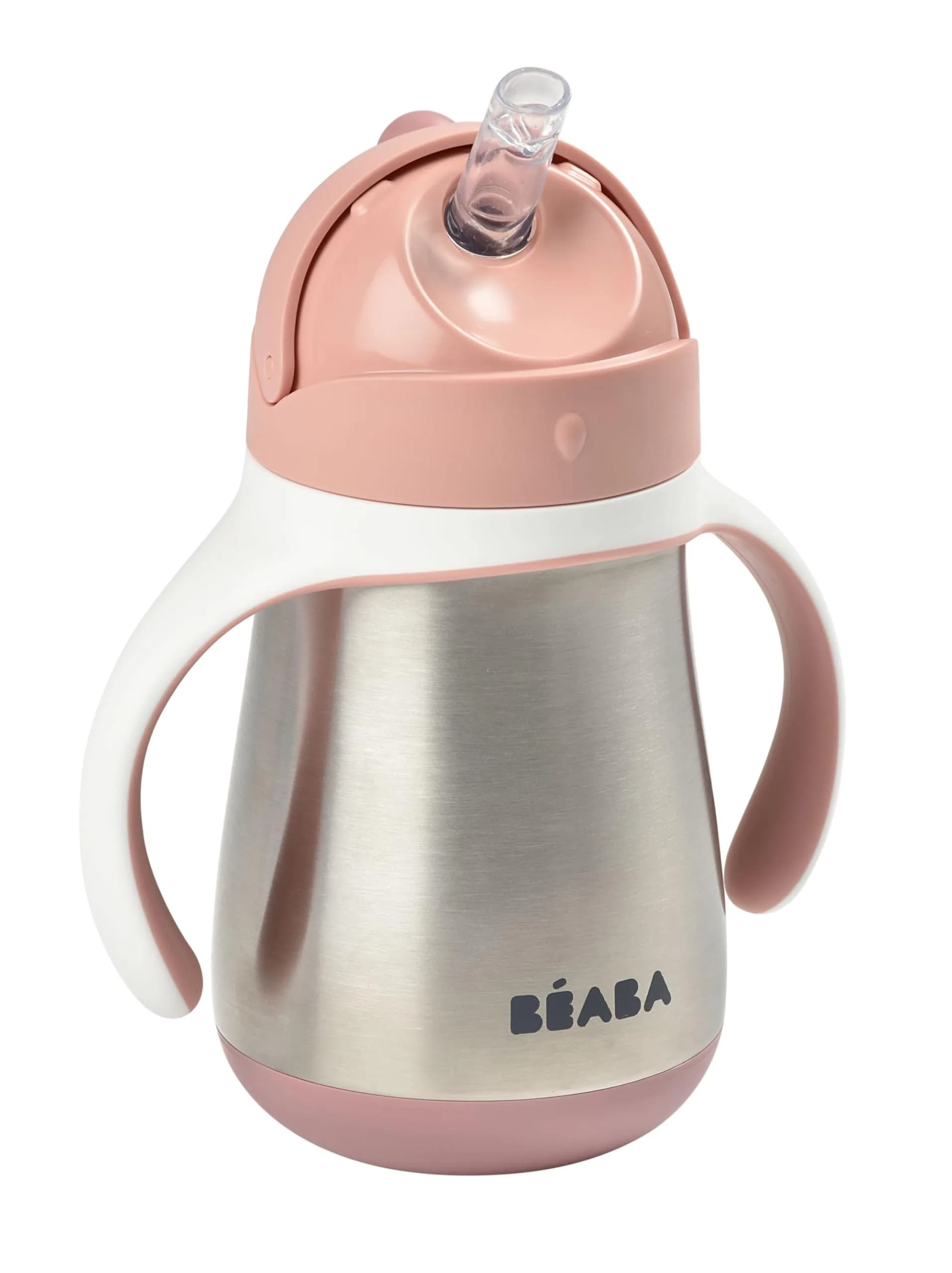Béaba Stainless Steel Straw Sippy Cup, Insulated Toddler Cup 250ml (8.5 Fl Oz) | Spill-Proof for 8+ Months