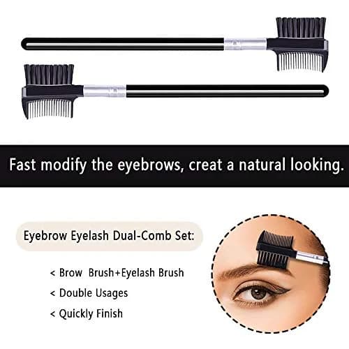 LOOKSEVEN Eyelash Comb and Eyebrow Brush Set | Double Head Design for Precise Grooming thumbnail 5