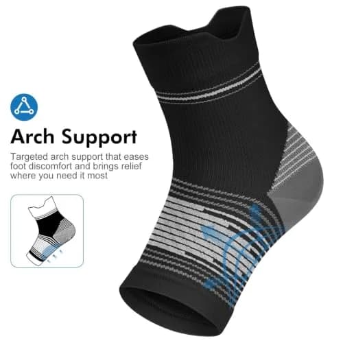 PAPLUS Compression Socks for Plantar Fasciitis Relief - 6 Pairs, Black | Orthopedic Brace thumbnail 5