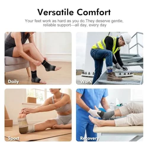 PAPLUS Compression Socks for Plantar Fasciitis Relief - 6 Pairs, Black | Orthopedic Brace thumbnail 7