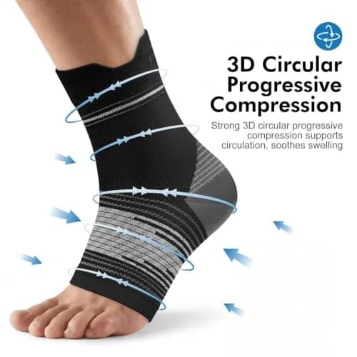 PAPLUS Plantar Fasciitis Socks 6 Pairs Small (Black) | Orthopedic Brace for Daily Pain Relief thumbnail 4