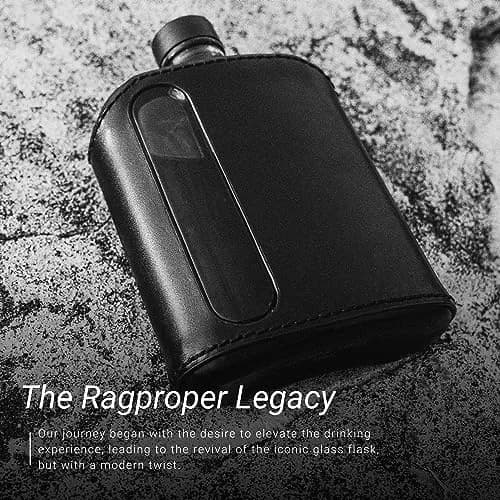 Ragproper Leather Glass Hip Flask Set for Men & Women | Durable Whiskey & Liquor Flasks, 100ml & 240ml, Genuine Leather Cover thumbnail 5