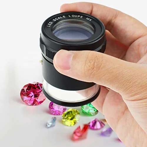 DANOPLUS 10X Jewelry Magnifier with LED Light & Glass Scale Chart | 25mm Field of View, Adjustable Focus thumbnail 2