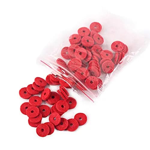 Alnicov 90PCS 12.5MM Piano Felt Front Rail Regulating Punchings Red | Replacement Parts for Piano thumbnail 3