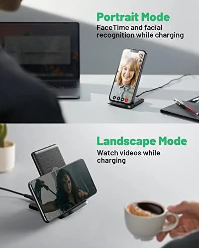 INIU Wireless Charger 15W | Fast Charging Stand with LED & Temp°Guard thumbnail 7