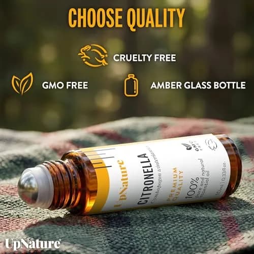 UpNature Citronella Oil Roll On – Camping Essentials - 100% Natural Citronella Essential Oil for Skin thumbnail 5