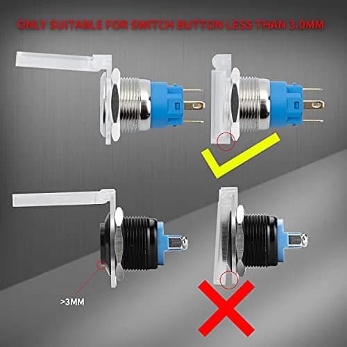 DAIERTEK 22mm Push Button Switch Cover Guard Protector, Transparent Plastic, 3-Pack | Child-Proof, Dust-Proof, Waterproof thumbnail 6