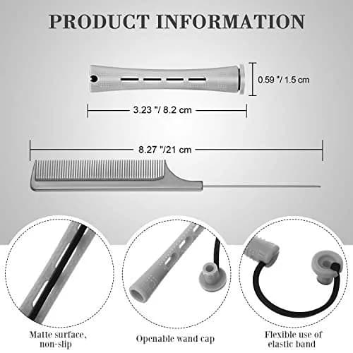 WILLBOND Hair Perm Rods 36 Pcs, Gray, 0.59 Inch | Easy Curling, Safe & Reusable thumbnail 2