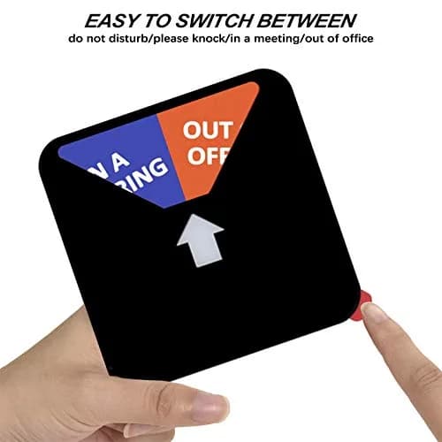 LoYinLo Office Privacy Sign, Do Not Disturb/Please Knock/In Meeting/Out of Office Slider Sign, Black Square (5.1 inches) thumbnail 4