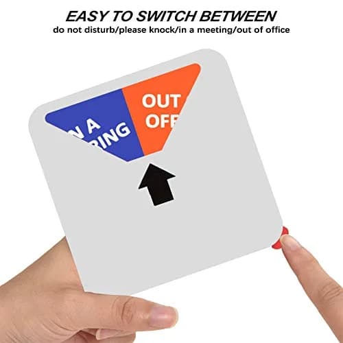 LoYinLo Office Privacy Sign - Do Not Disturb/Please Knock/Out of Office/In Meeting, Square Silver (5.1" x 5.1") thumbnail 4
