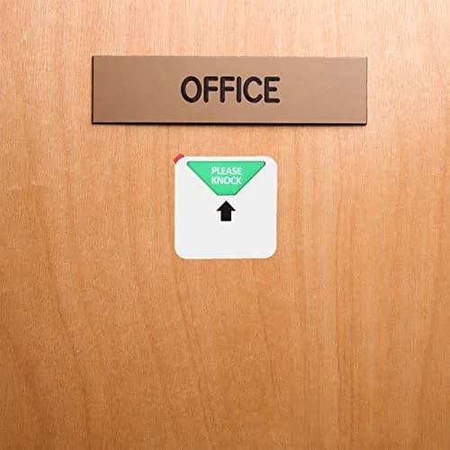 LoYinLo Office Privacy Sign - Do Not Disturb/Please Knock/Out of Office/In Meeting, Square Silver (5.1" x 5.1") thumbnail 8