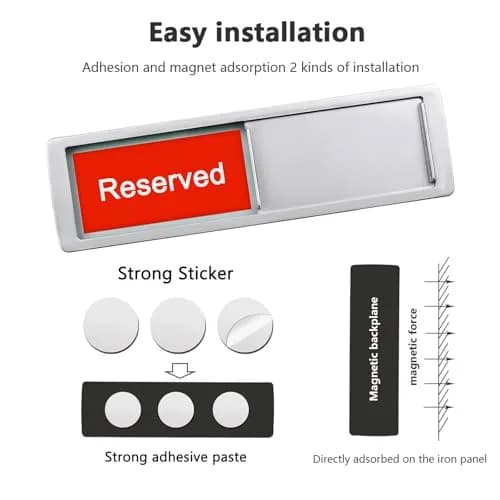LoYinLo Do Not Disturb/Please Knock Sign 7'' x 2'' Black | Magnetic Privacy Door Indicator thumbnail 2