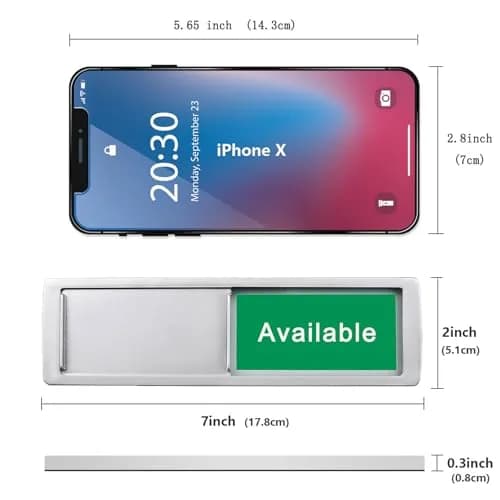 LoYinLo Do Not Disturb/Please Knock Sign 7'' x 2'' Black | Magnetic Privacy Door Indicator thumbnail 4