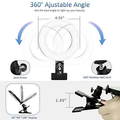 Cyezcor Video Conference Lighting Kit with Monitor Clip | 3200K-6800K Adjustable Light | 10W Brightness thumbnail 7