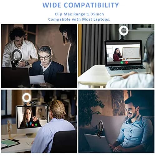 Cyezcor Video Conference Lighting Kit with Monitor Clip | 3200K-6800K Adjustable Light | 10W Brightness thumbnail 3