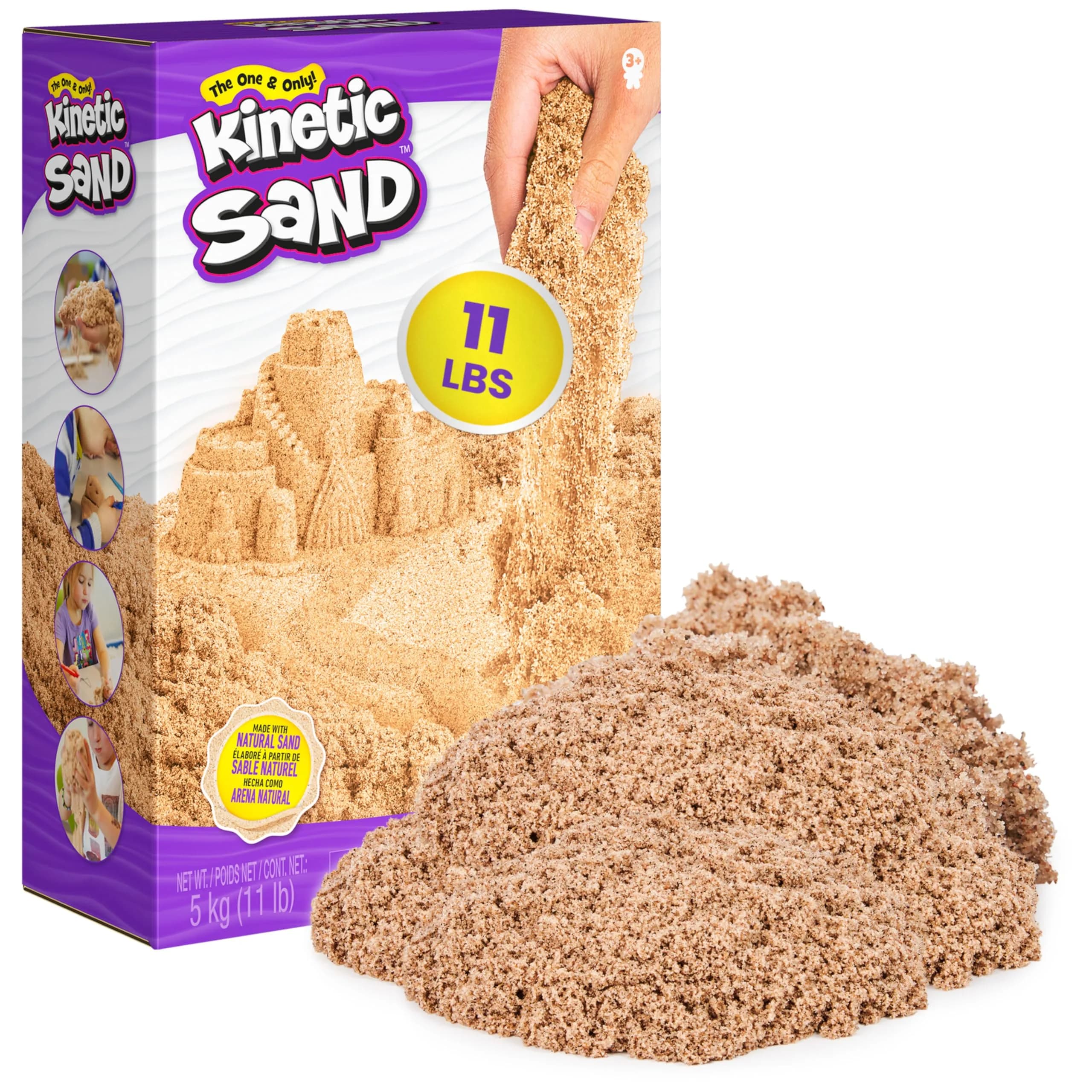 Kinetic Sand 2.5kg (5.5lb) Brown Sand | Sensory Play for Ages 3+ — Brown 11lbs