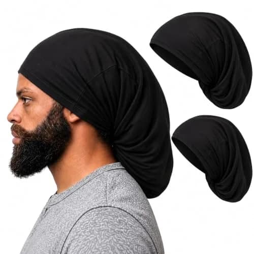 KLY Groups Loc Cap 2 Pack, Regular Spandex Dread Cap for Dreadlocks | Snug Fit for Shoulder-Length Locs, Starter Locs, Braids & Twists thumbnail 1
