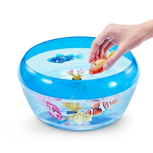 Robo Alive Robo Fish Robotic Swimming Fish 2 Pack (Blue + Red) | Water Activated Color Change Toy thumbnail 4