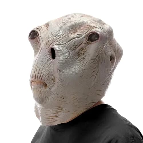 AQKILO Alien Mask Full Head Costume for Halloween & Sci-Fi Events | Adult Unisex Gray Latex Mask thumbnail 4