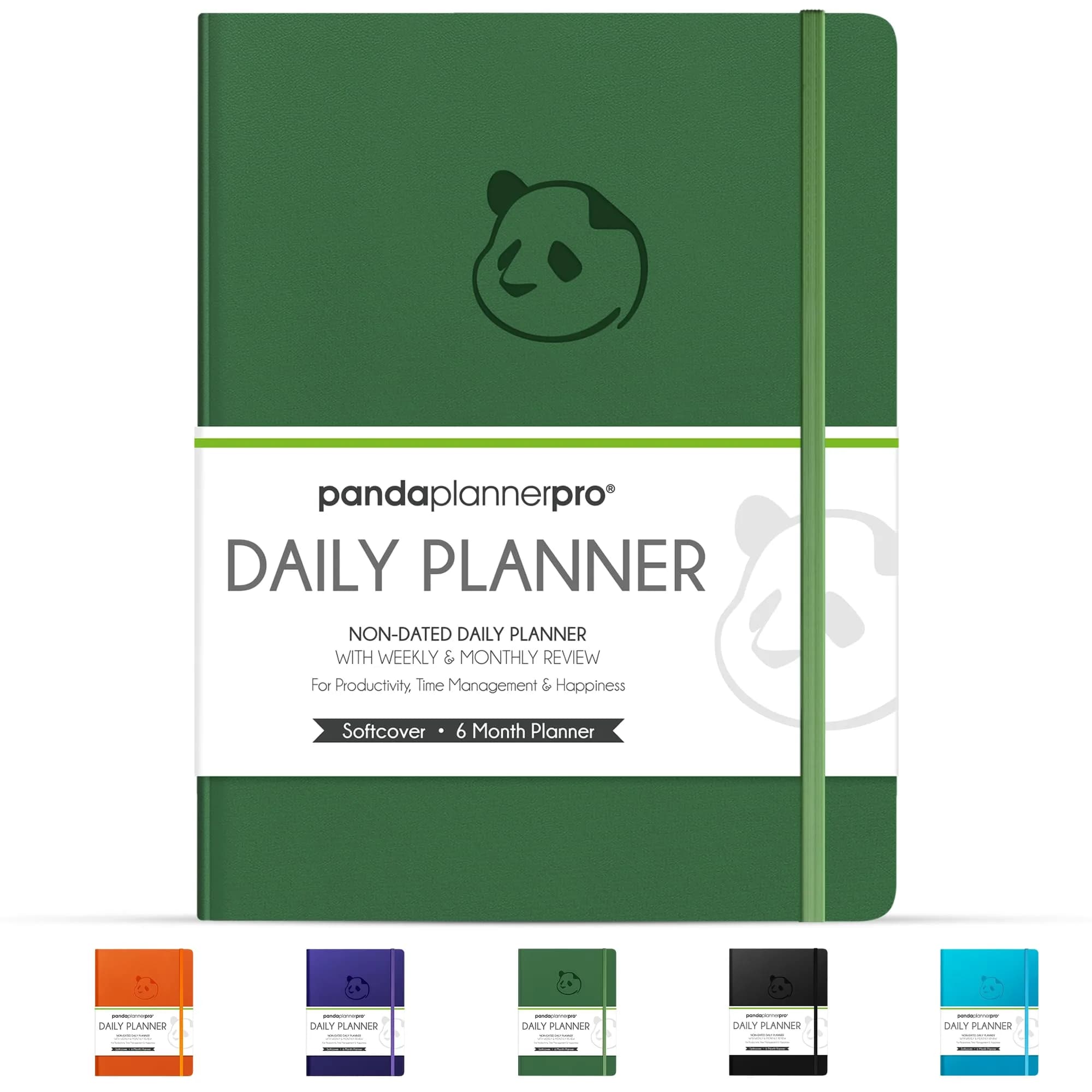 Panda Planner Pro A4 Daily Planner 2026 Dark Green | Undated, Deep Organization for Students & Professionals - main product image