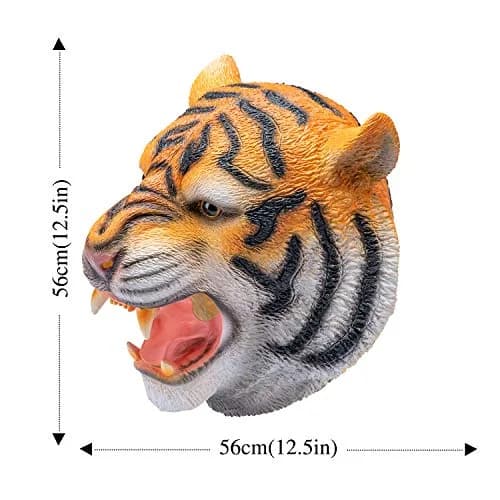 AQKILO Tiger Mask Full Head Animal Costume for Halloween | Playful Tiger Character for Parties & Stage thumbnail 6
