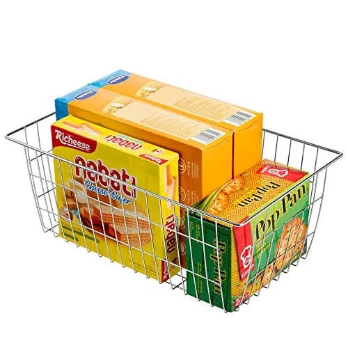 SANNO Large Wire Storage Baskets Set of 3 | Farmhouse Kitchen & Pantry Organizer thumbnail 4