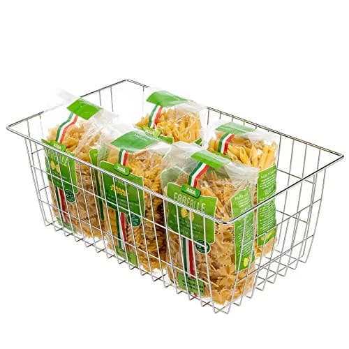 SANNO Large Wire Storage Baskets Set of 3 | Farmhouse Kitchen & Pantry Organizer thumbnail 2