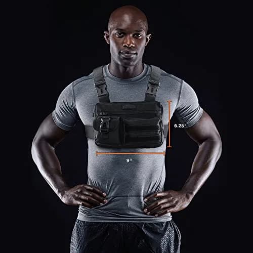 Fitdom Running Chest Pack for Men | Water-Resistant, Adjustable, Multiple Pockets thumbnail 2