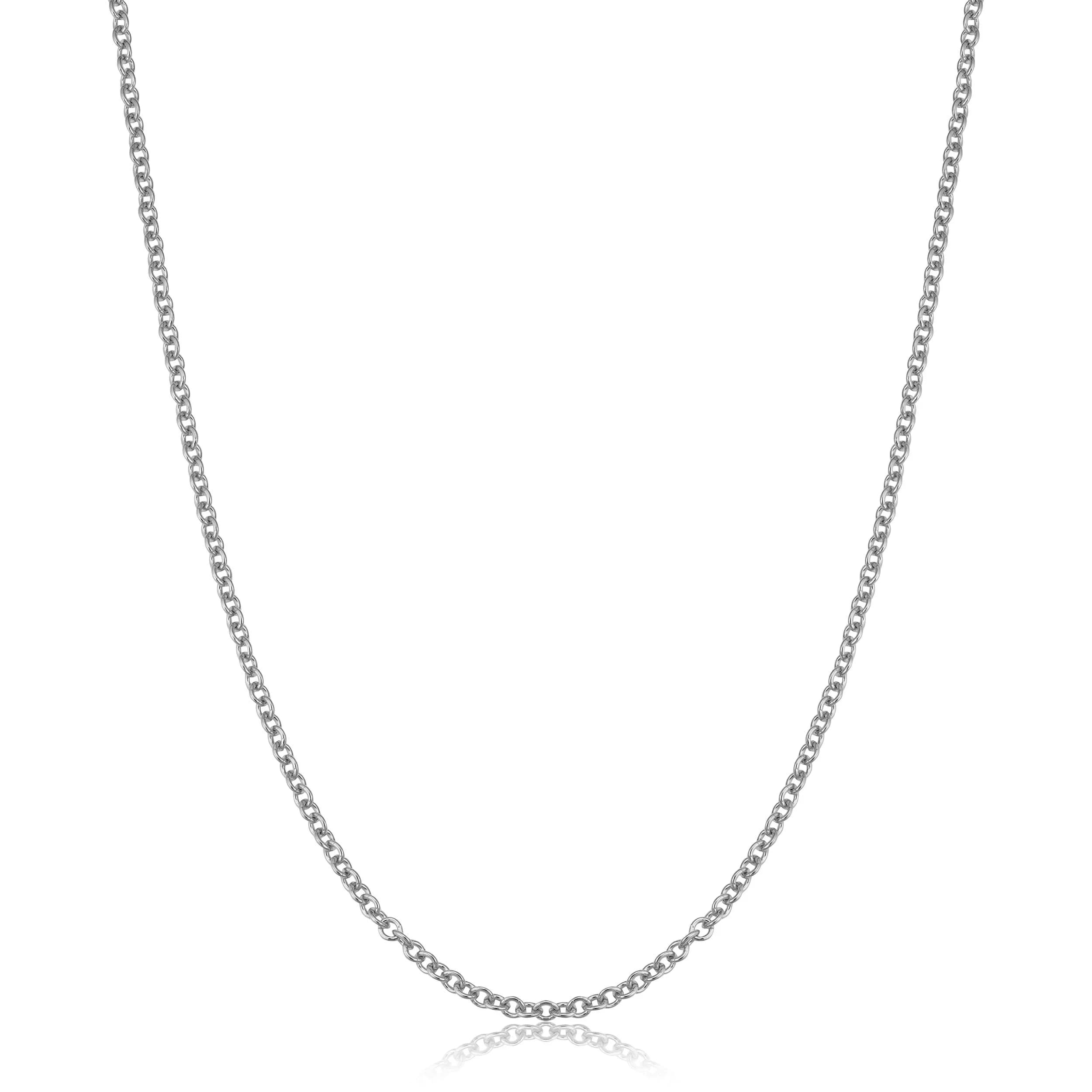 Kooljewelry 14k White Gold Filled Cable Chain Pendant Necklace 14 inch (35.56 cm) | Everyday Elegance