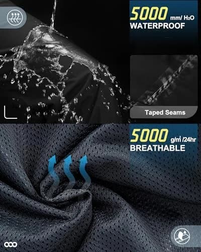 33,000ft Men's Rain Pants Waterproof Windproof Breathable Mesh Lining 36W x 30L | Outdoor Rain Gear thumbnail 3