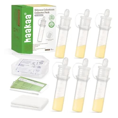 haakaa Colostrum Collector with Storage Case | 6 Pack, 4ml Silicone Breastfeeding Tool thumbnail 1