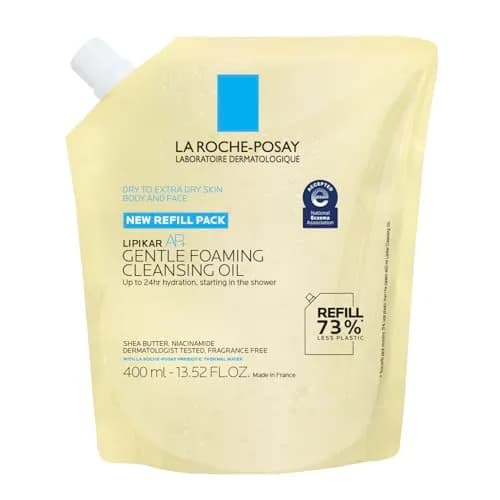 La Roche-Posay Lipikar AP+ Gentle Foaming Cleansing Oil, Refill, 13.52oz | Hydrates & Soothes Sensitive Skin thumbnail 1