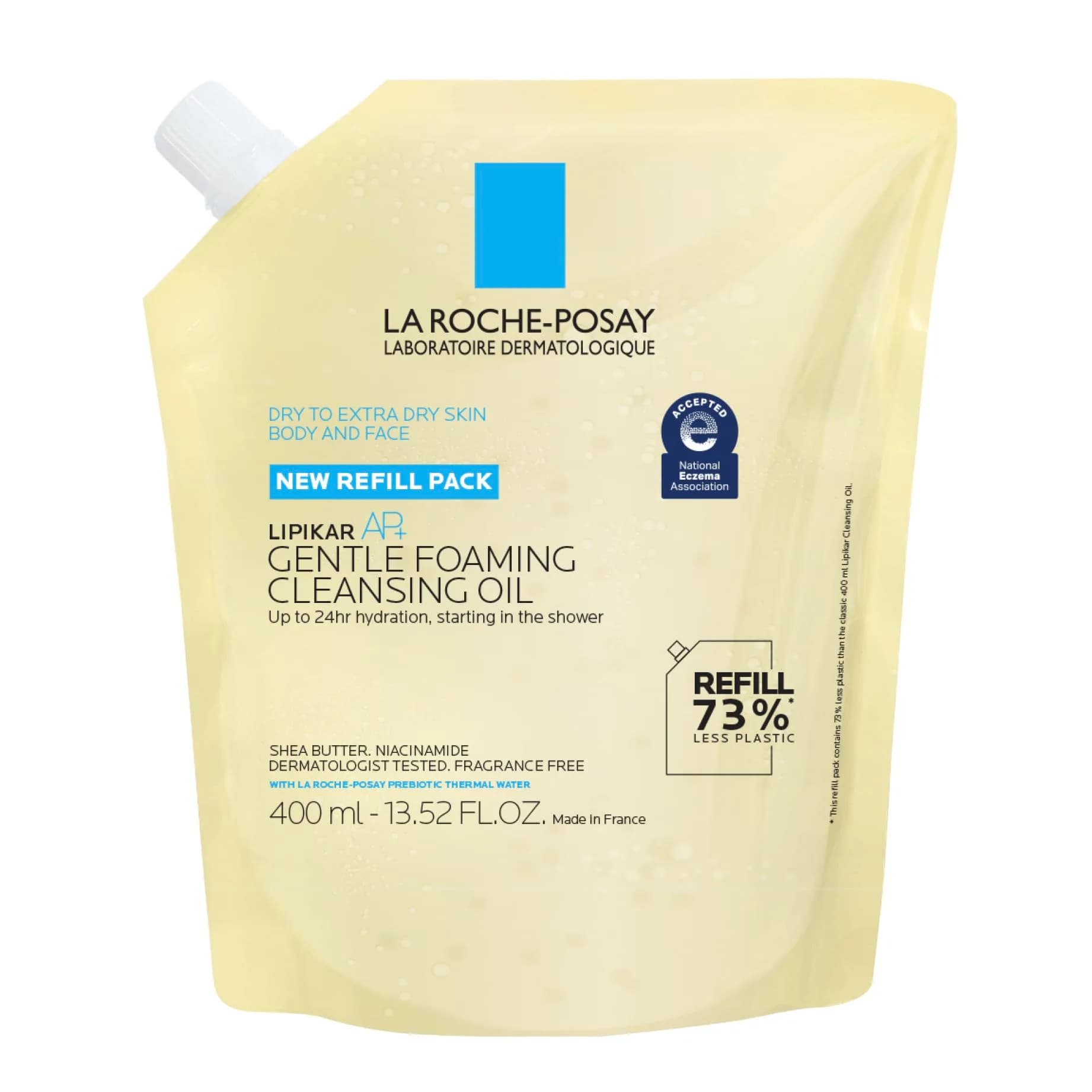 La Roche-Posay Lipikar AP+ Gentle Foaming Cleansing Oil 400ml (13.52 Fl Oz) | For Dry to Extra Dry, Sensitive Skin — 400ml Refill